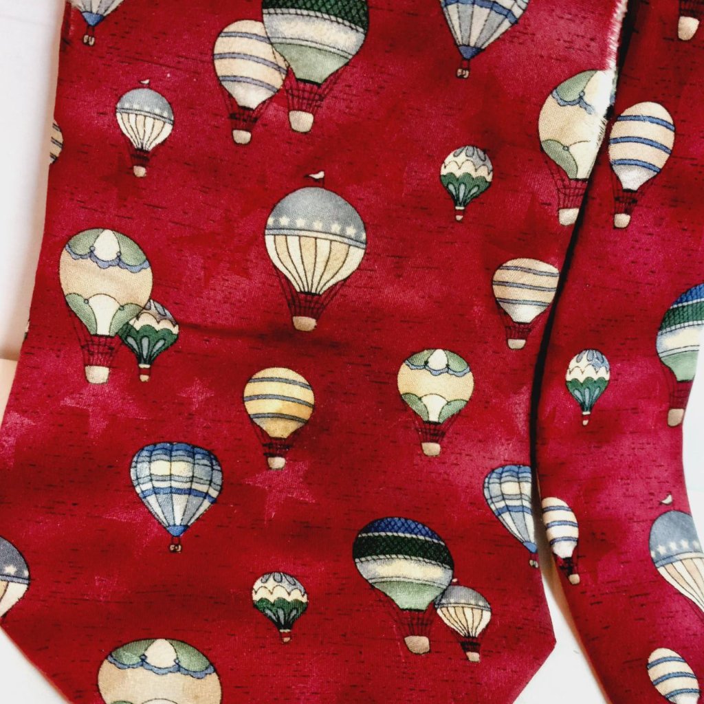 Mens Tie Americana By Dillards , Early Balooning Circa 1890 Design. Vintage Usa